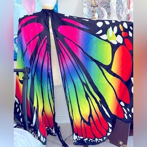 Festival or costume butterfly wings with added rhinestones Velcro closure